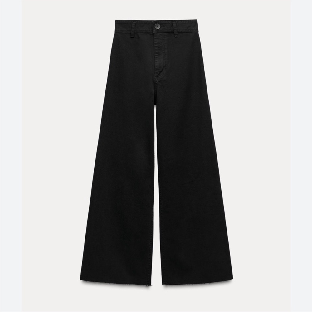 Zara Marine Straight Pants Black